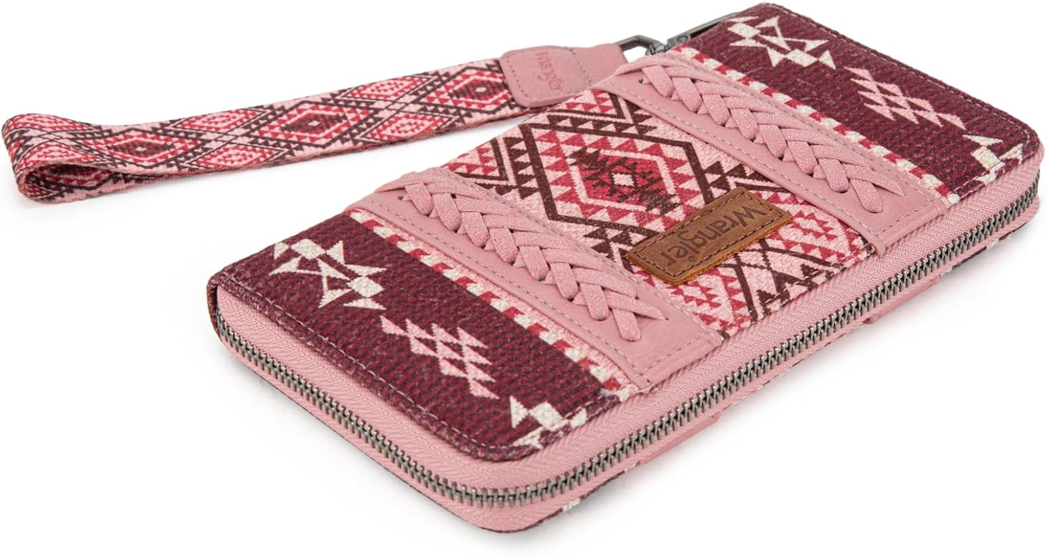 X Wrangler Wristlet Western Wallet Boho Aztec Credit Card Holder for Women