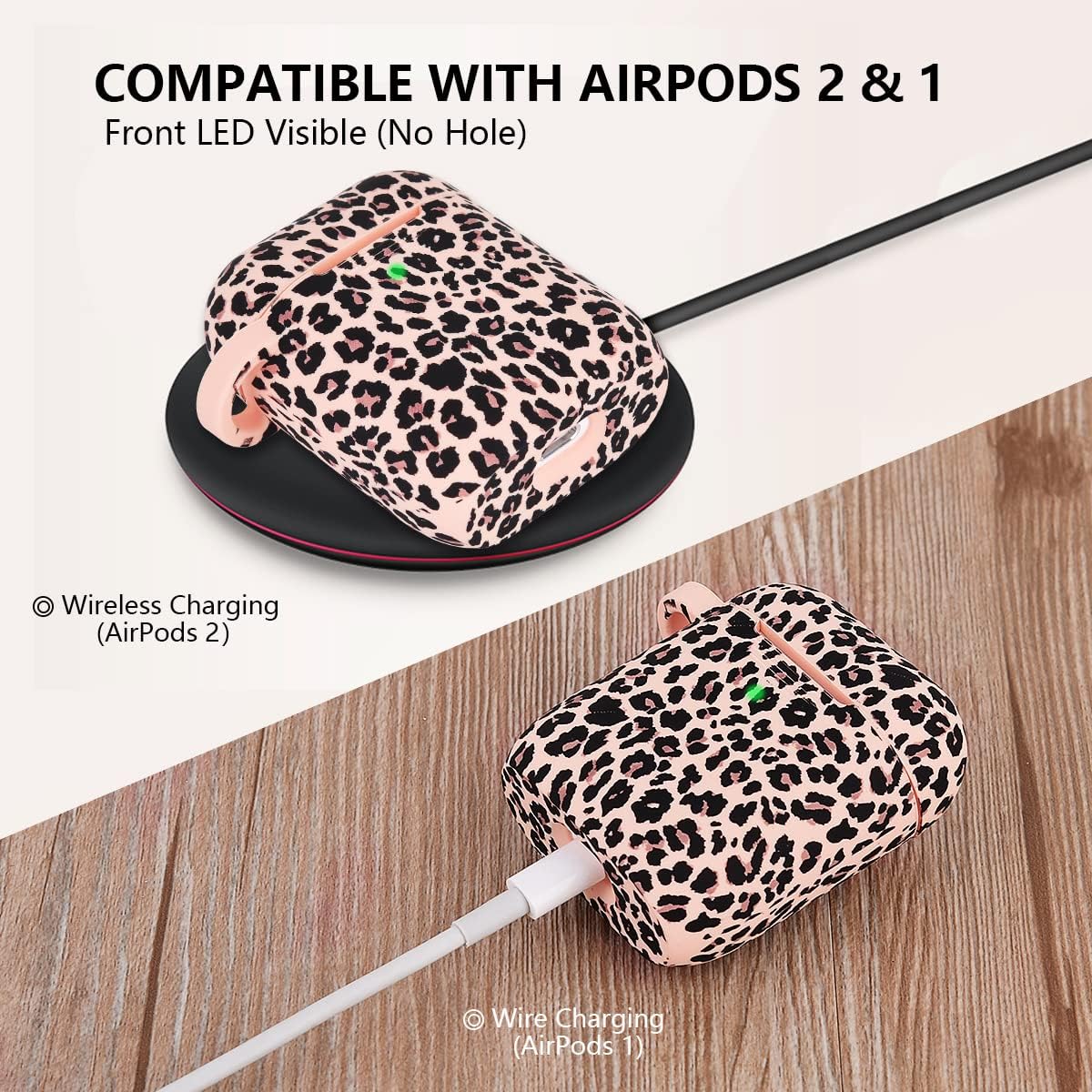 Discount 80% Airpod Case AIRSPO Airpods Case Cover for Apple AirPods 2&1 Silicone Protective Skin Cute Airpod Case for Girls with Pom Pom Fur Ball Keychain/Strap/Accessories (Leopard Print+Fur Ball)