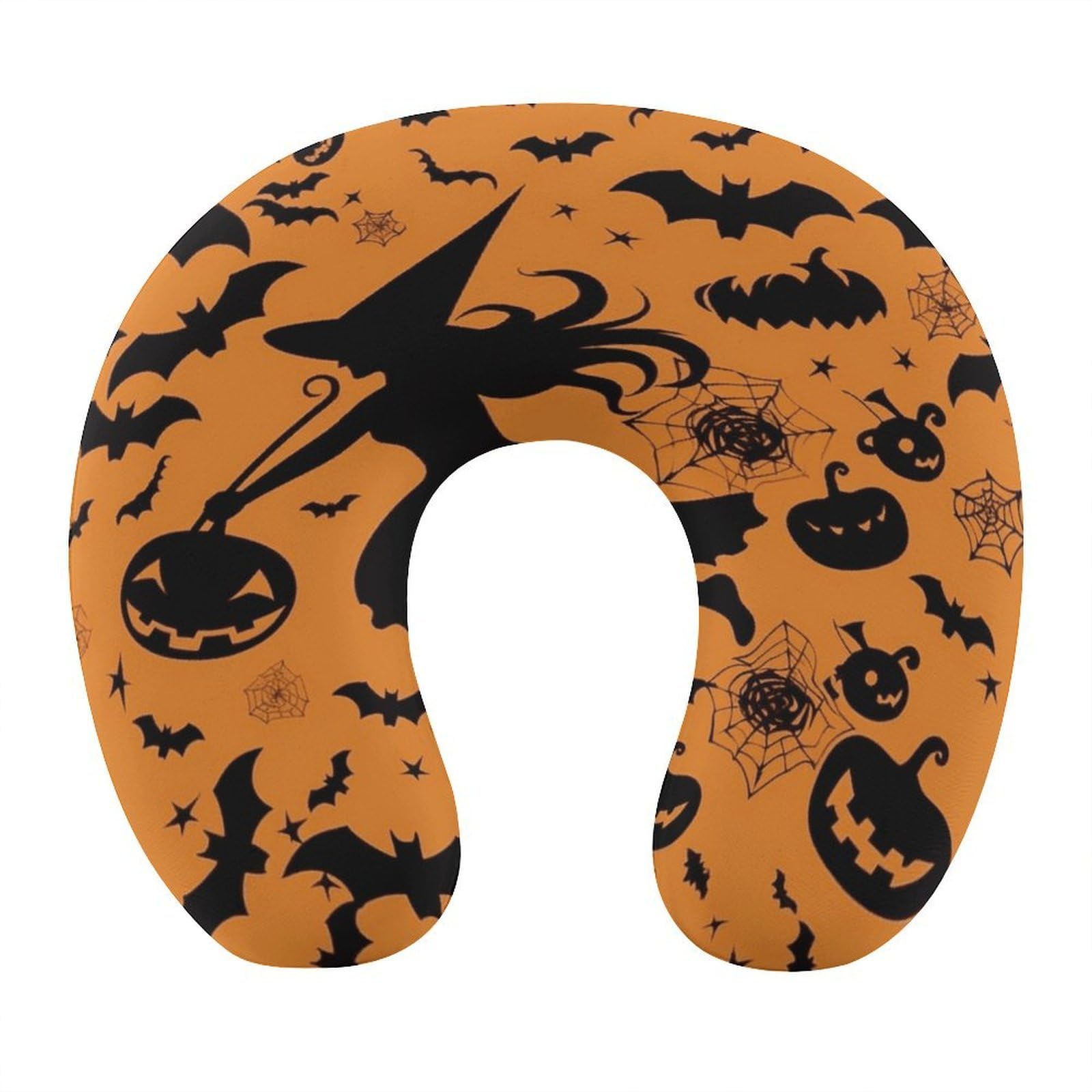 Btcowzrv Style Halloween Witch Flying U Shaped Neck Pillow Travel Pillows