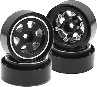 ShareGoo 4Pcs Metal 1.0 Beadlock Wheels Rims 7mm Hex Wheel Hubs 1.0