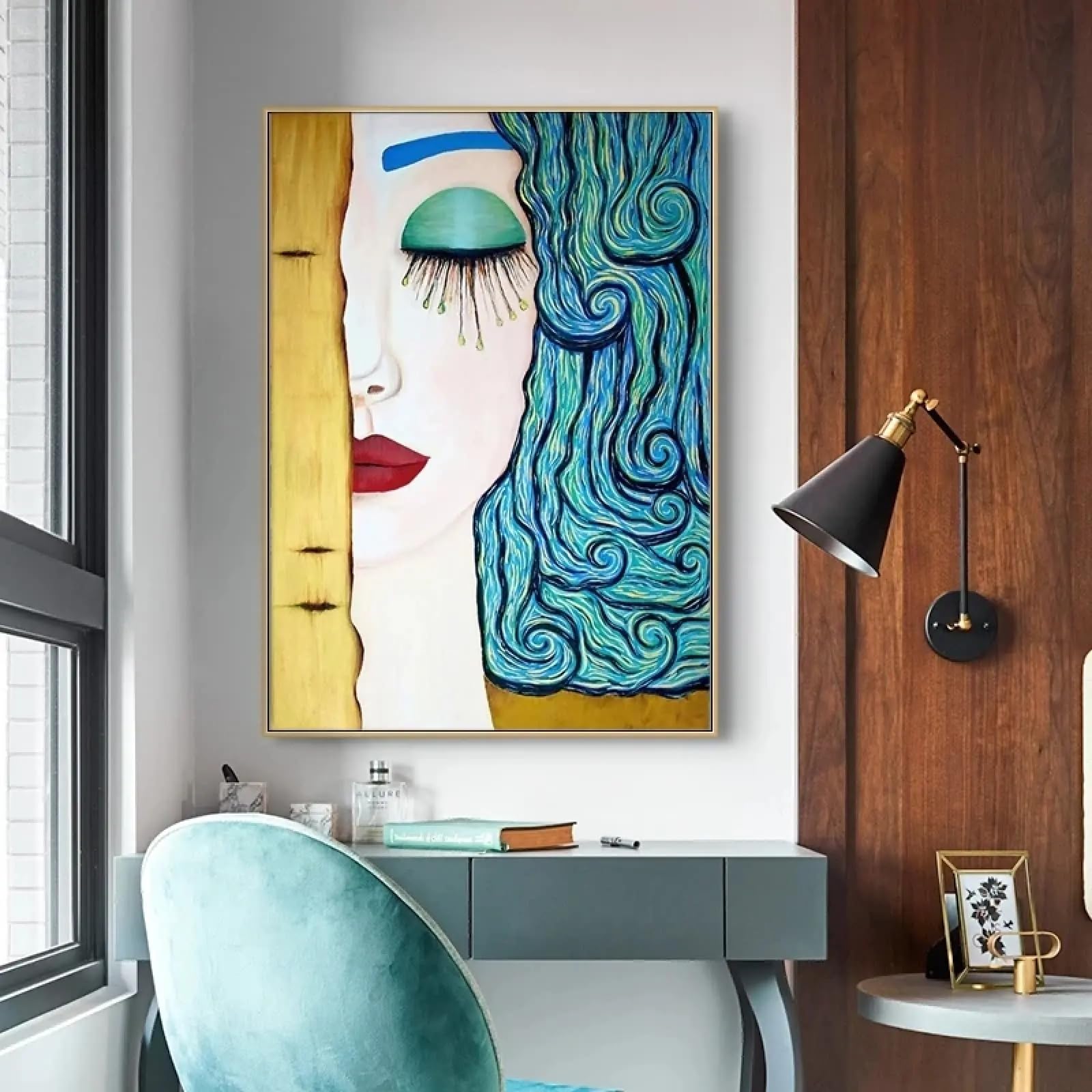 Tableau Klimt Le Baiser toile pour décoration murale de salon moderne - 8