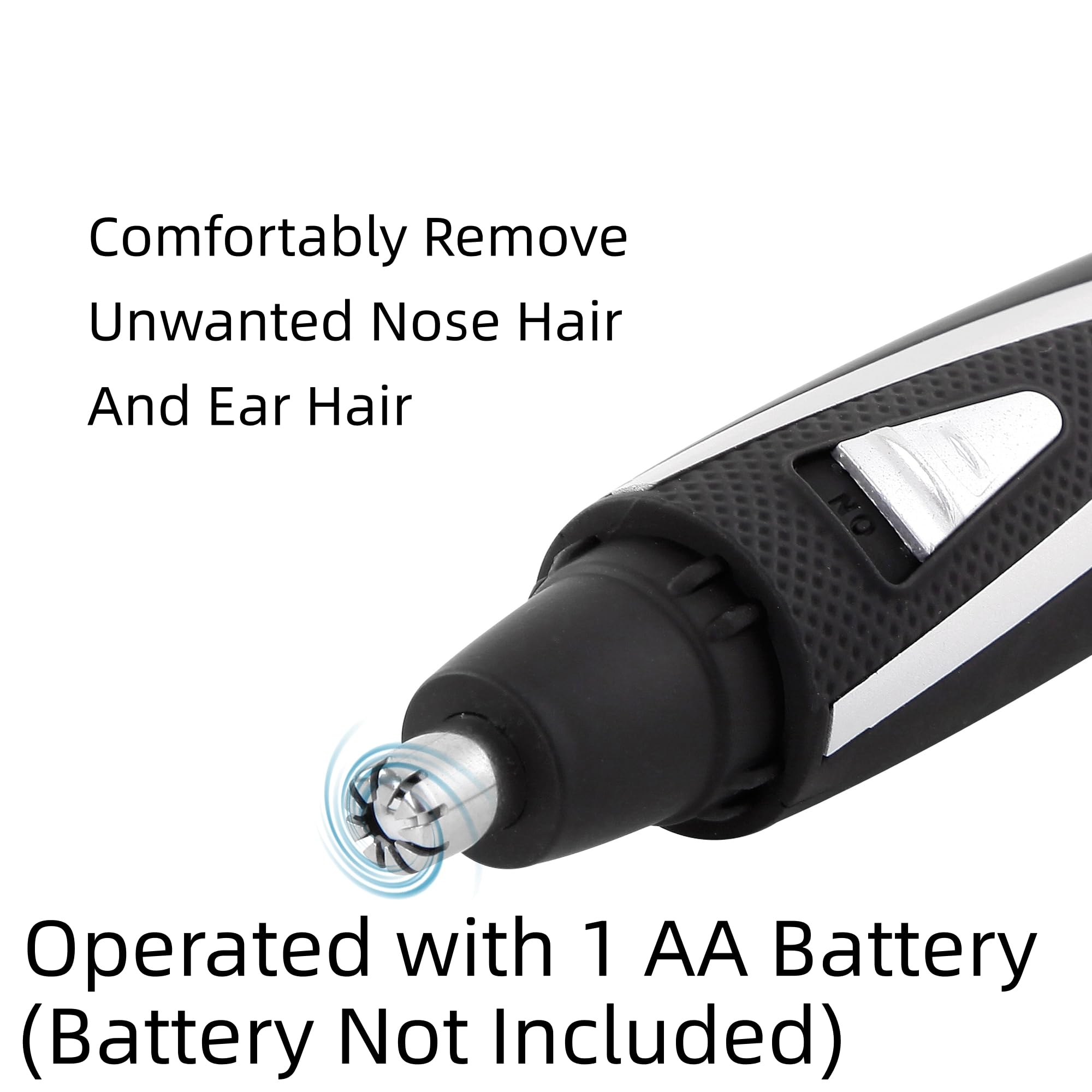 Ear and Nose Hair Trimmer Clippers: 2025 Professional Painless Eyebrow & Facial Hair Trimmers Remover for Men Women, Battery Operated Nasal Clipper, Dual Edge Waterproof Blades for Clean,Black