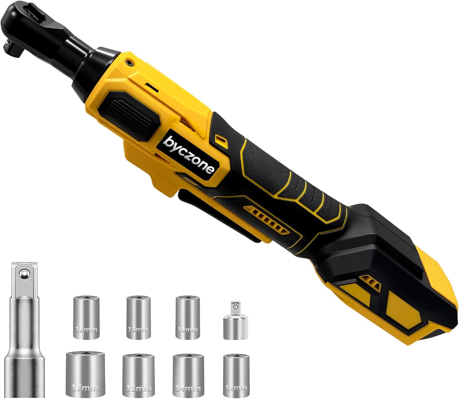 3/8" Cordless Ratchet Wrench for Dewalt 20V Battery (Without Battery), 45ft-lbs(61N.m) Electric Power Ratchet with Variable Speed, 7 Sockets, 3/8" to 1/4" Adapter, for Automotive Repair