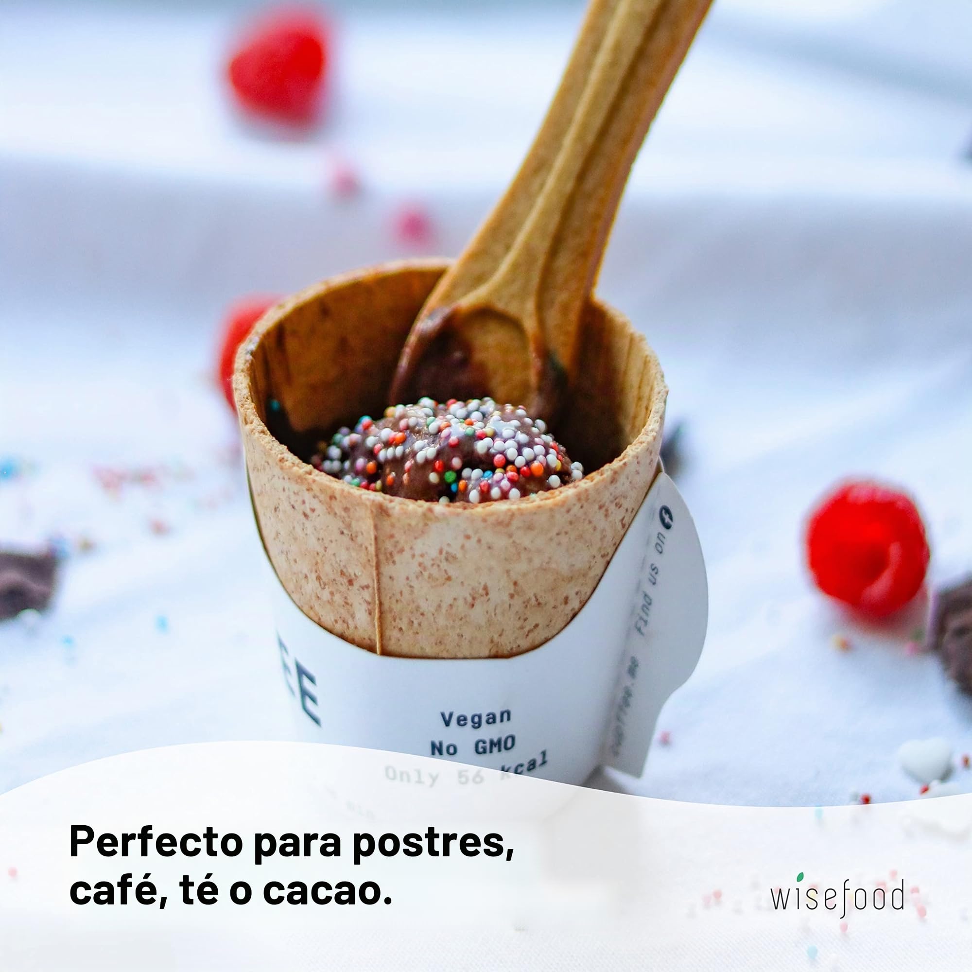 wisefood Vasos comestibles – 240 vasos comestibles Coffee To Go 220 ml – Vasos de café, postres, gofres – alternativa ideal a vasos de plástico, vasos de papel o vasos desechables