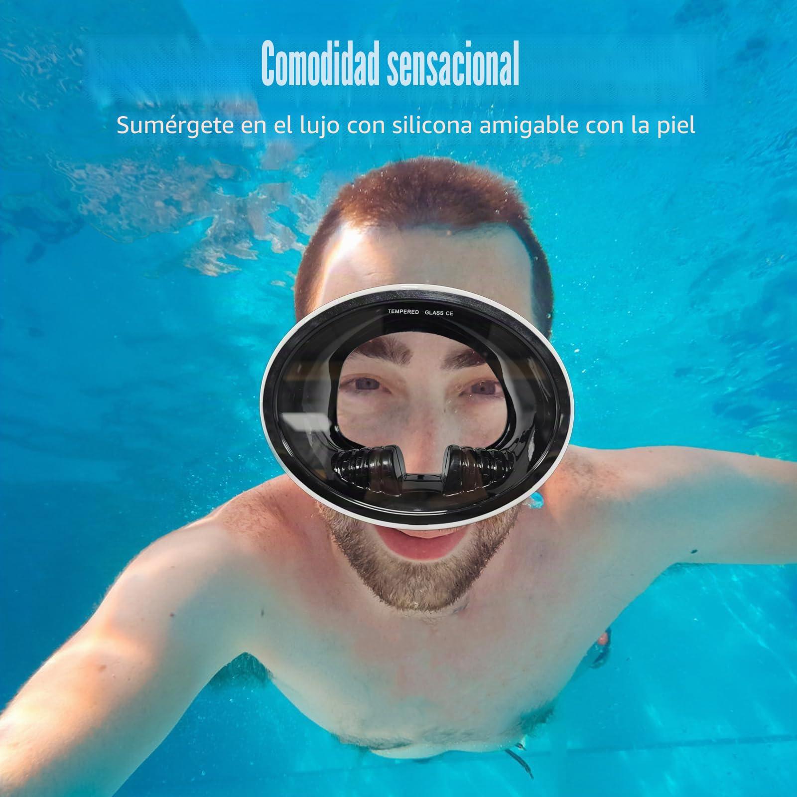 Gafas de buceo para adultos, gafas de buceo de cara completa, máscara de buceo para hombre y mujer, correa de silicona ajustable, máscara de buceo antifugas, gran campo de visión, buceo submarino