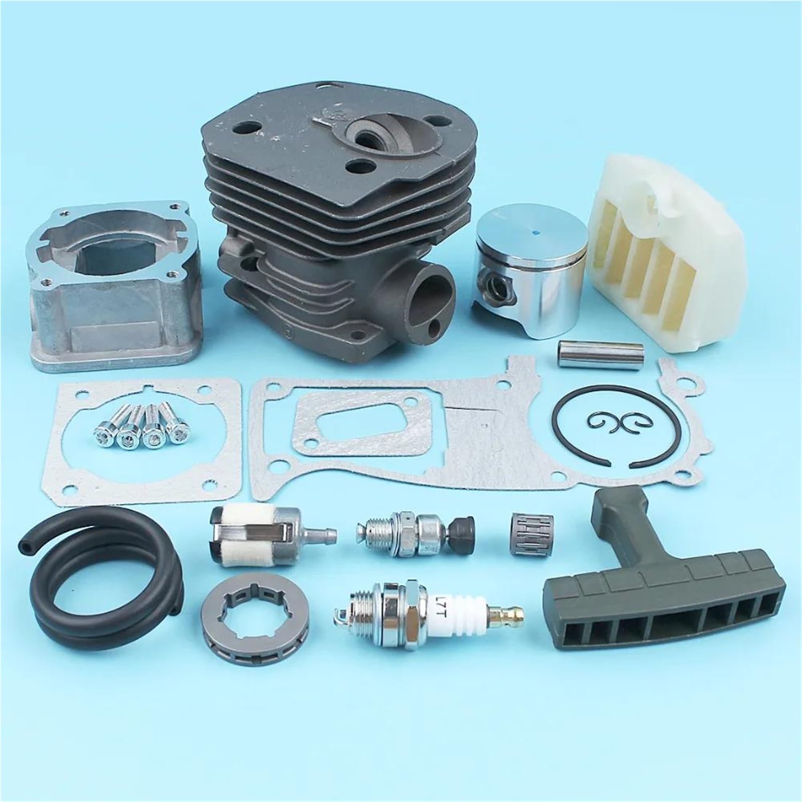 Kit De Juntas De Cárter De Motor De Pistón De Cilindro De 44 Mm para Motosierra para Jonsered CS 2141, 2145, 2149, 2150 Y 2152, con Revestimiento Nikasil. Más Piezas De Reparación.