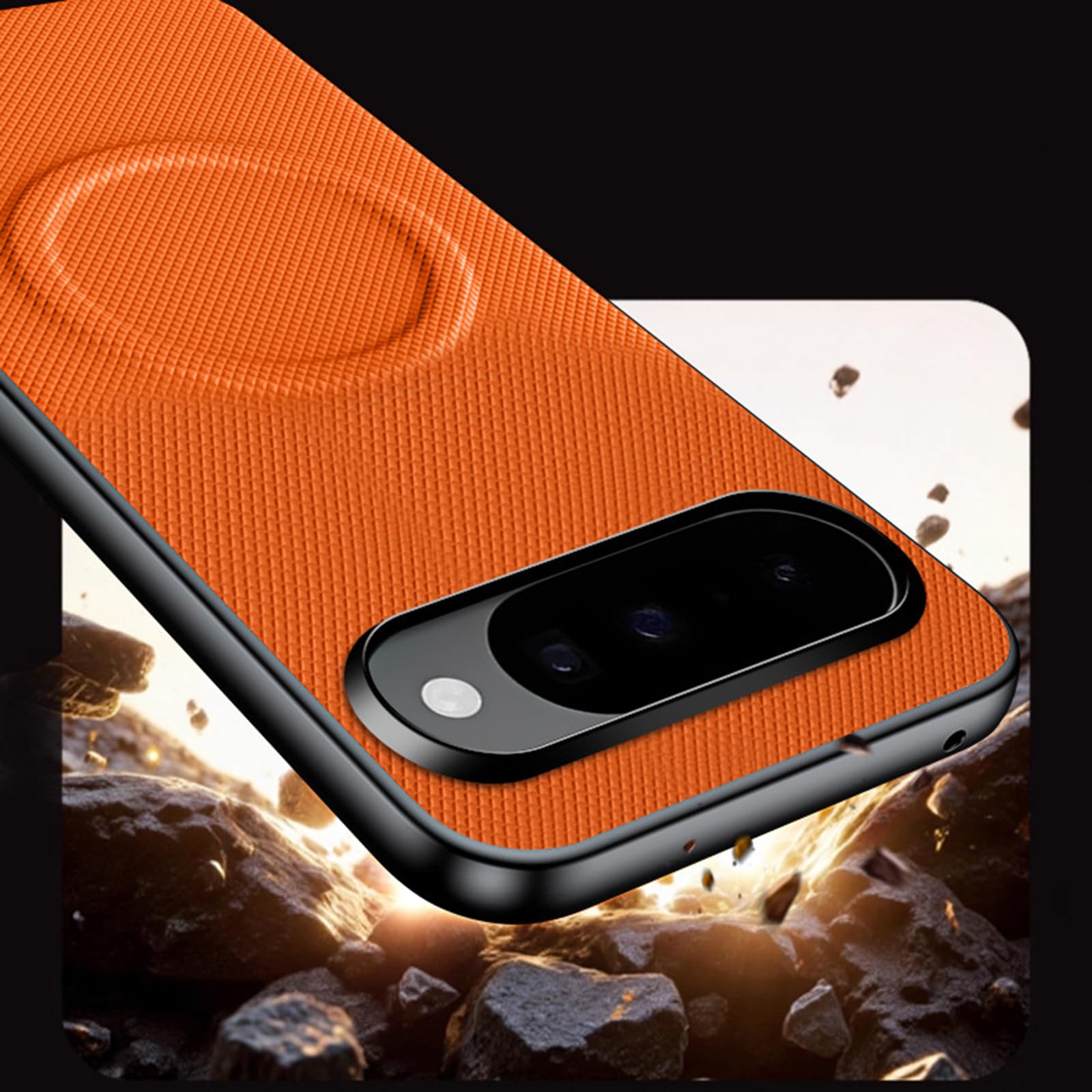 Magnetica Custodia Per Google Pixel 11 Pro/ 11, Ultra Sottile Cover Pelle | Fibra Carbonio Texture Anti-Impronte Ricarica Wireless Minimalista Guscio,Blu,11 Pro