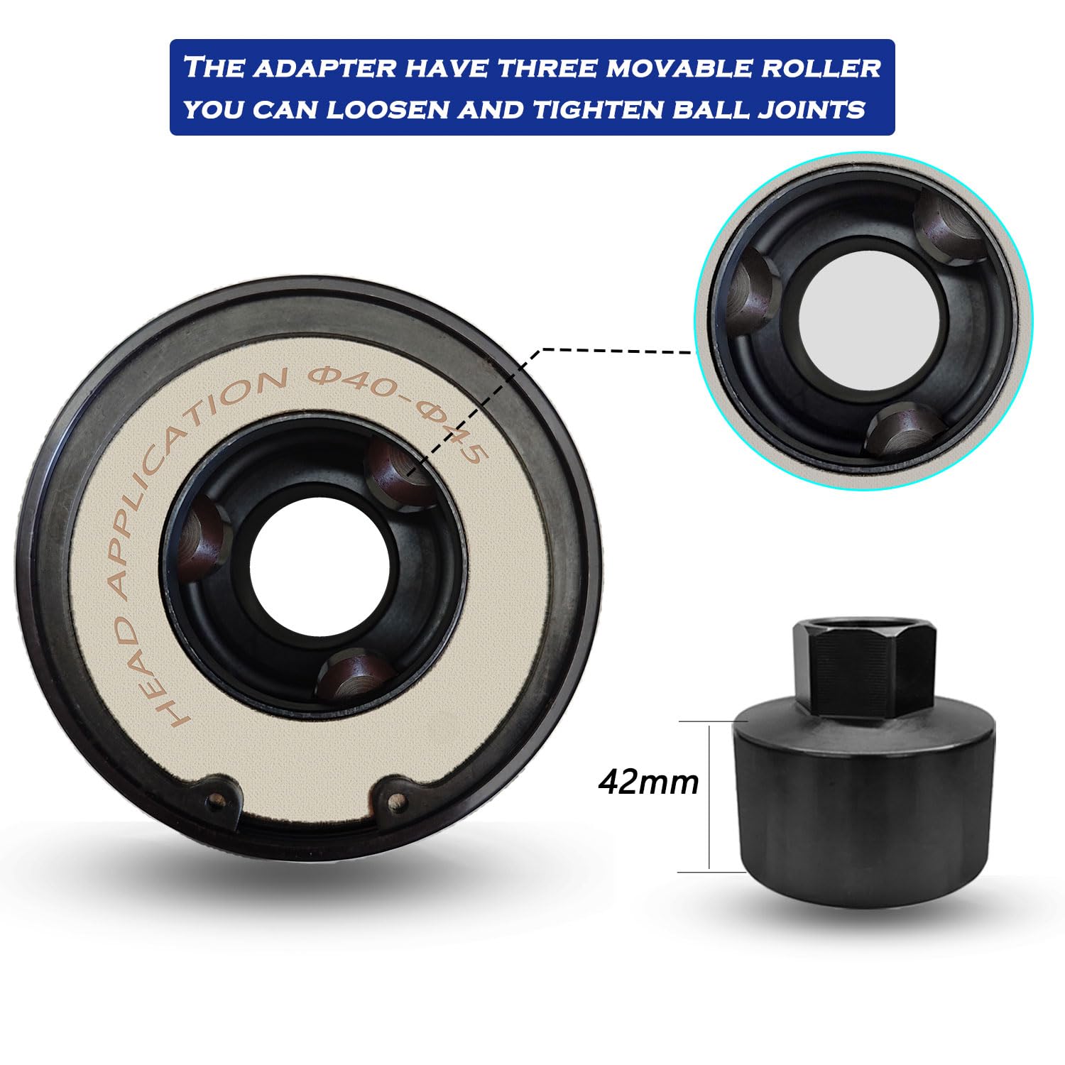 DPTOOL Werkzeug-Satz für Axialspurstangen,4 teiliges Werkzeugsatz für Demontage & Einbau innerer Spurstangen, für PKW/SUV (30-35 mm, 35-40 mm, 40-45 mm)