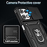 GSDCB Case for Motorola Moto G Power 2026, Moto G Power 2025 with Tempered Glass Screen Protector, Built in Camera Lens Cover and Ring Kickstand, Soft TPU Hard Back Phone Cover (Kickstand-Black)