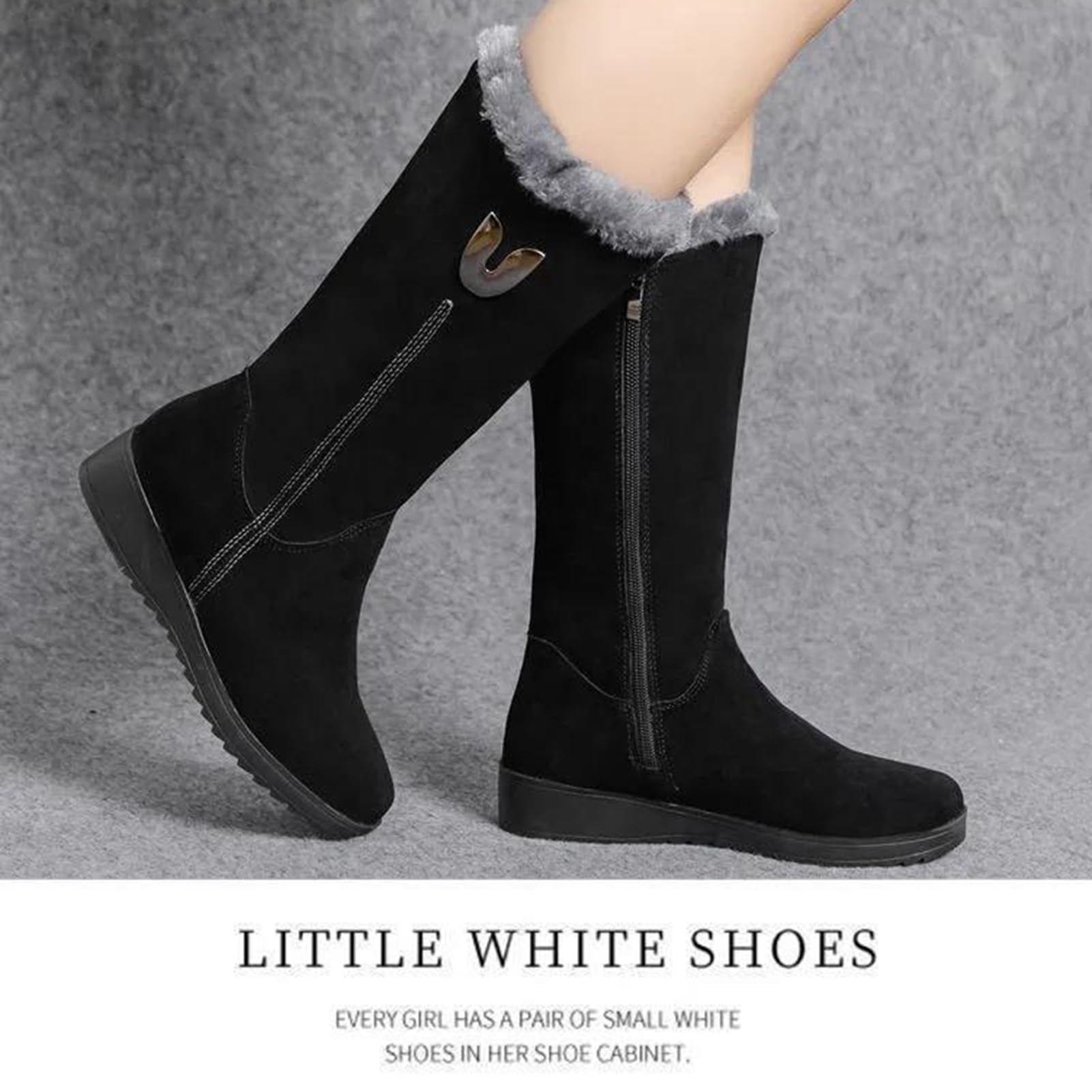Generisch Botas de nieve de invierno para mujer, impermeables, cálidas, cómodas, aisladas, medias, botas de invierno impermeables y antideslizantes para clima frío