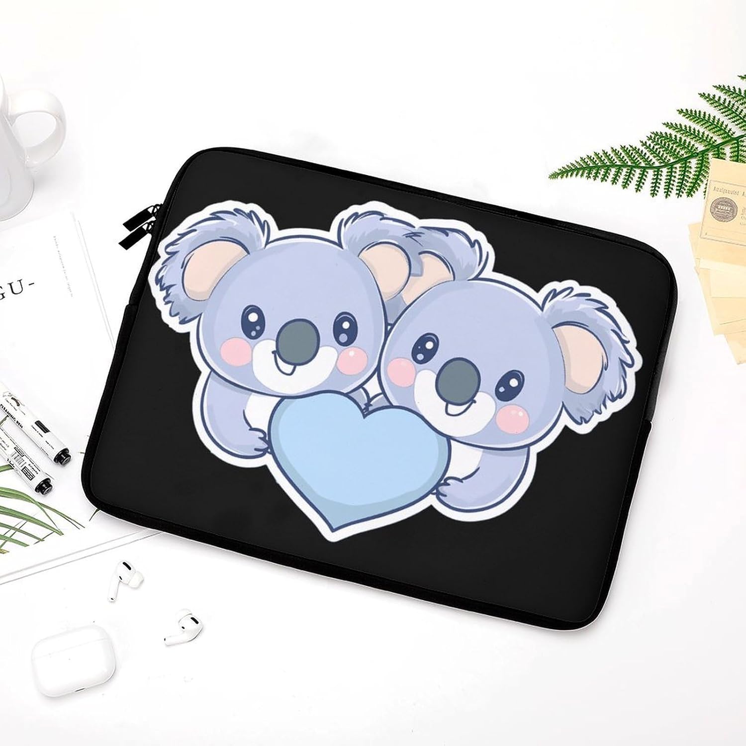 Cute Koalas With Love Heart Laptop Case Sleeve Computer Tablet Bag image 5