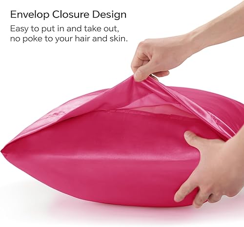 Miniatura 4 de BEDELITE Funda de almohada de satén corporal rosa intenso