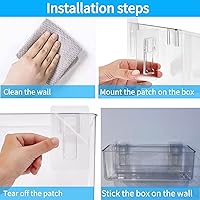 Vista 5 de Organizador de almacenamiento de montaje adhesivo, organizador de plástico para puerta de armario, organización de pared de despensa, organizador