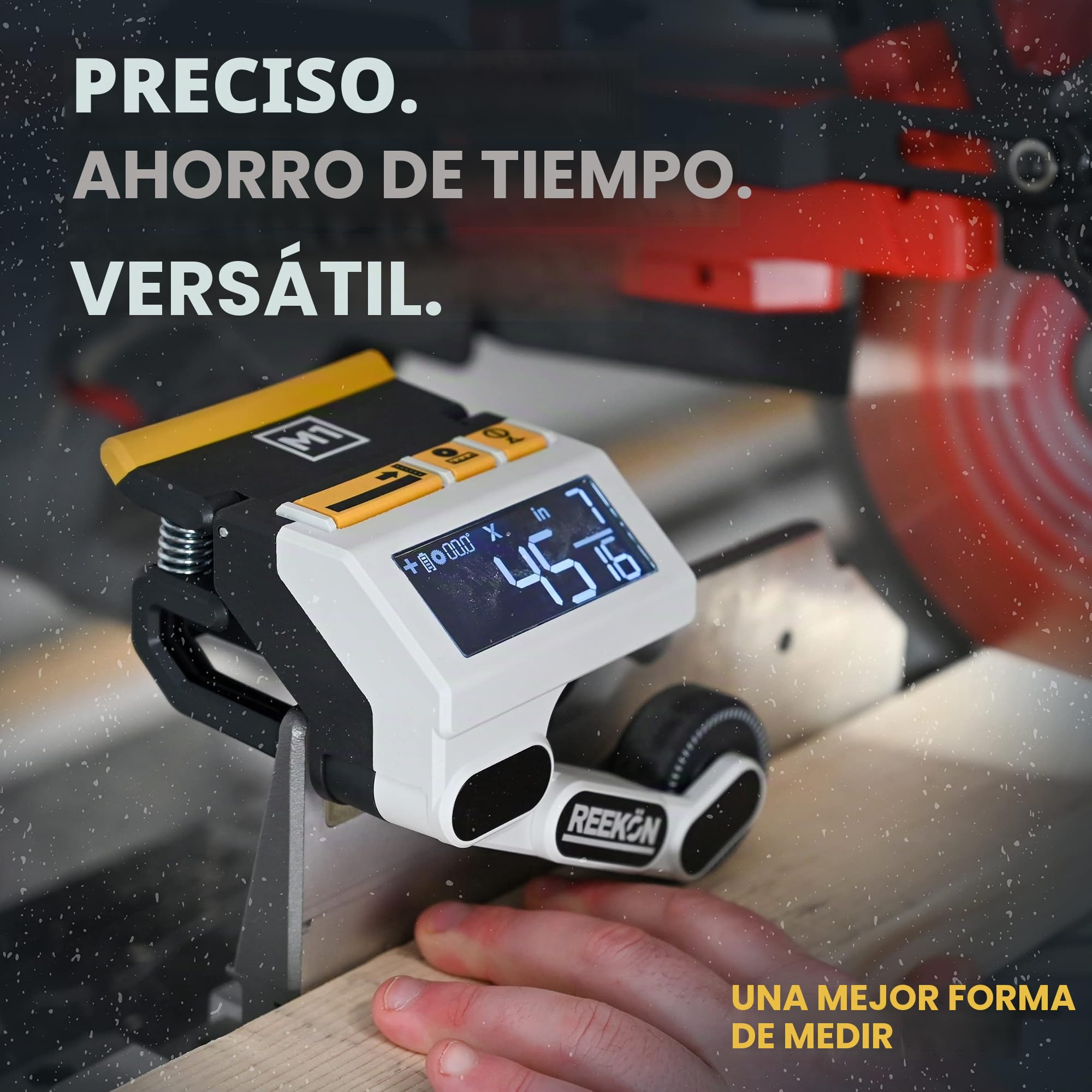REEKON M1 Caliber Herramienta de medición de calibre para sierras de inglete, picar y sierras de cinta, elimina necesidad de medir y marcar materiales, reduce el tiempo de corte y aumenta la seguridad