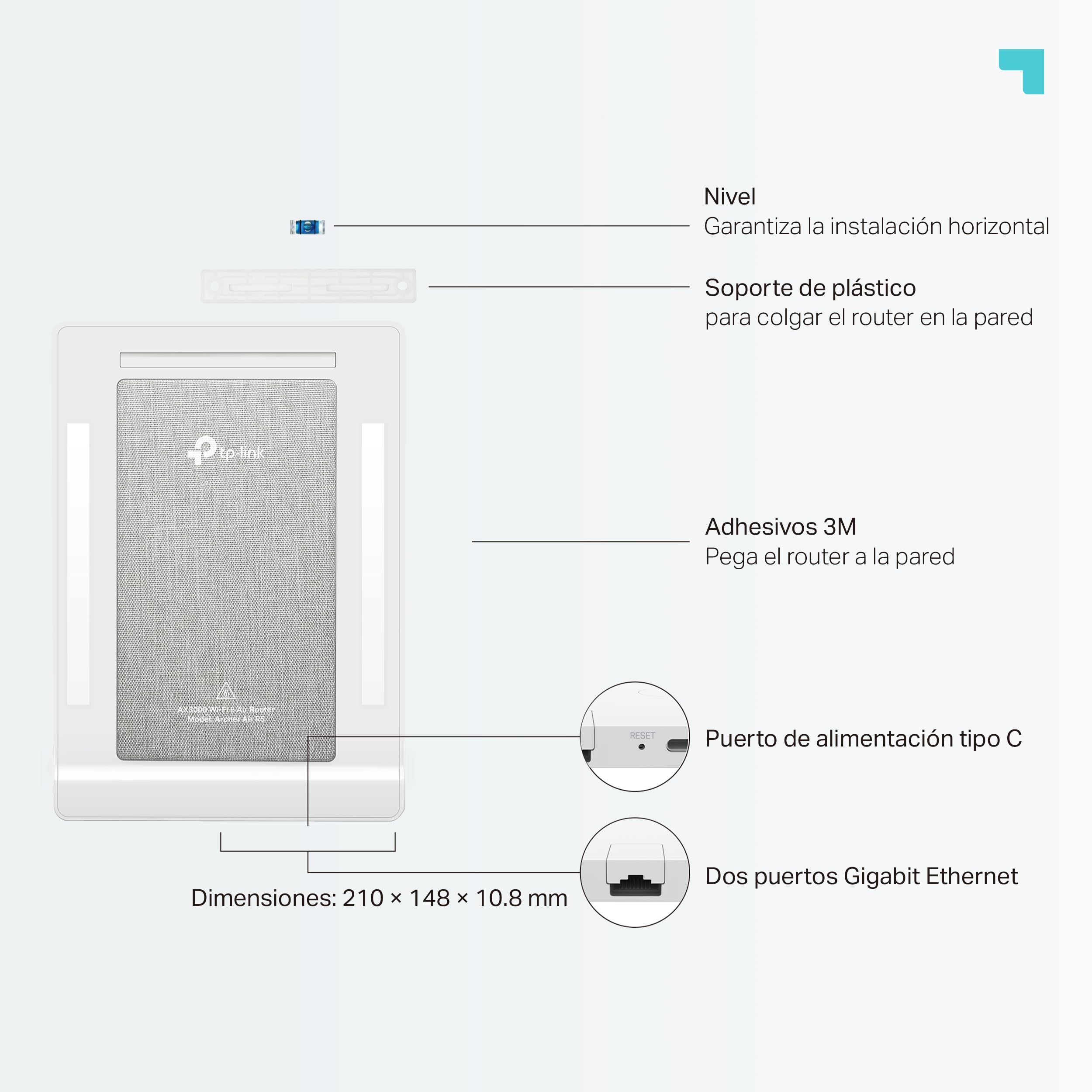 TP-Lin Archer Air R5 - Router WiFi Ultradelgado AX3000, Wi-Fi Mesh con Air E5, Antenas Inteligentes, Itinerancia Inteligente, Fácil Configuración y Uso