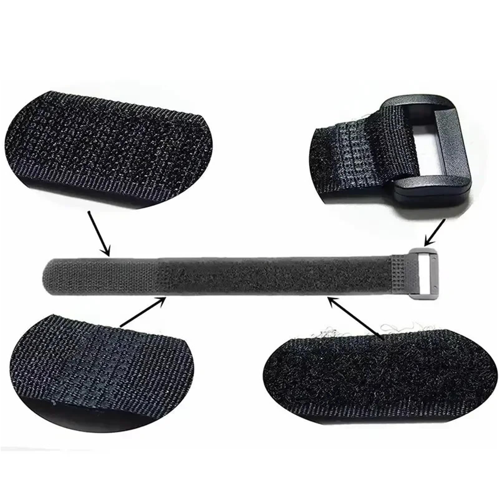 Lot de 100 attaches de câble réutilisables auto-adhésives en nylon avec boucle inversée pour organiser les cordons (noir)