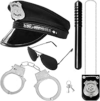 Vista 8 de Juego de 6 piezas de juguetes de policía para juego de rol, set de accesorios de detective para niños, disfraces de oficial de policía con gafas