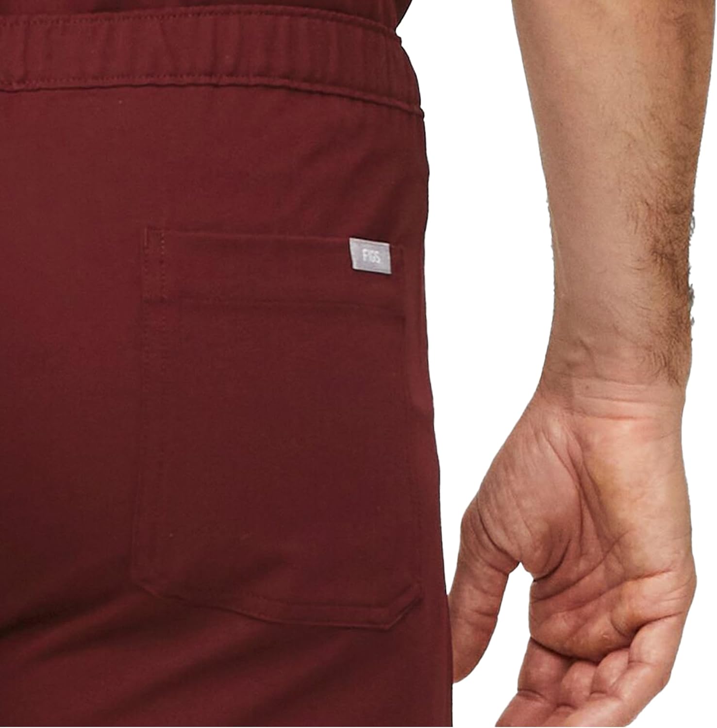 FIGS Cairo Cargo Scrub Pants for Men – Burgundy, Short XS - Image 2