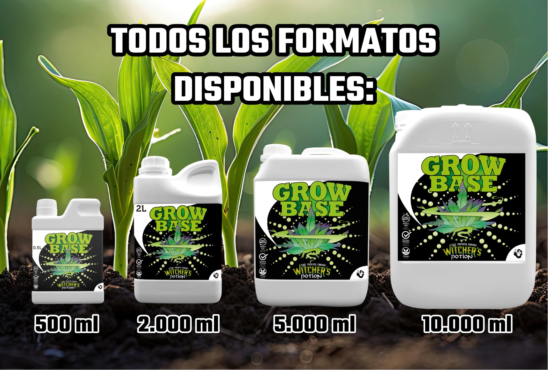 GROW BASE - Witcher's Potion "Cannaboom" (500ml) | Fertilizante Mineral NPK 4-2-4 para Crecimiento Vegetativo | Plantas Verdes, Sanas y Rápidas con Micronutrientes Quelatados