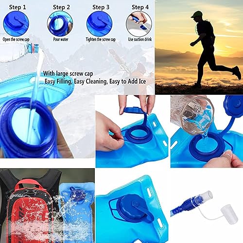 Vista 13 de Croogo Paquetes de hidratación,Mochila de hidratación con vejiga de hidratación de 2 litros,Mochila de bicicleta Bolsa impermeable transpirable