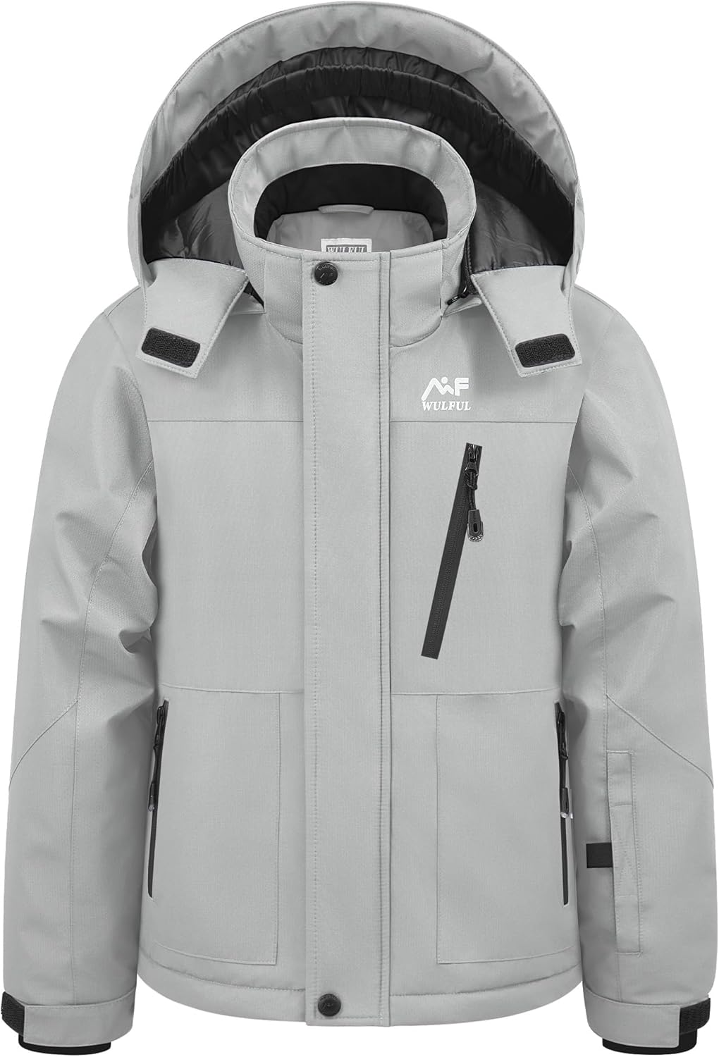 WULFUL Boy's Winter Waterproof Ski Coat Kids Windproof Snow Jacket with Detachable Hood