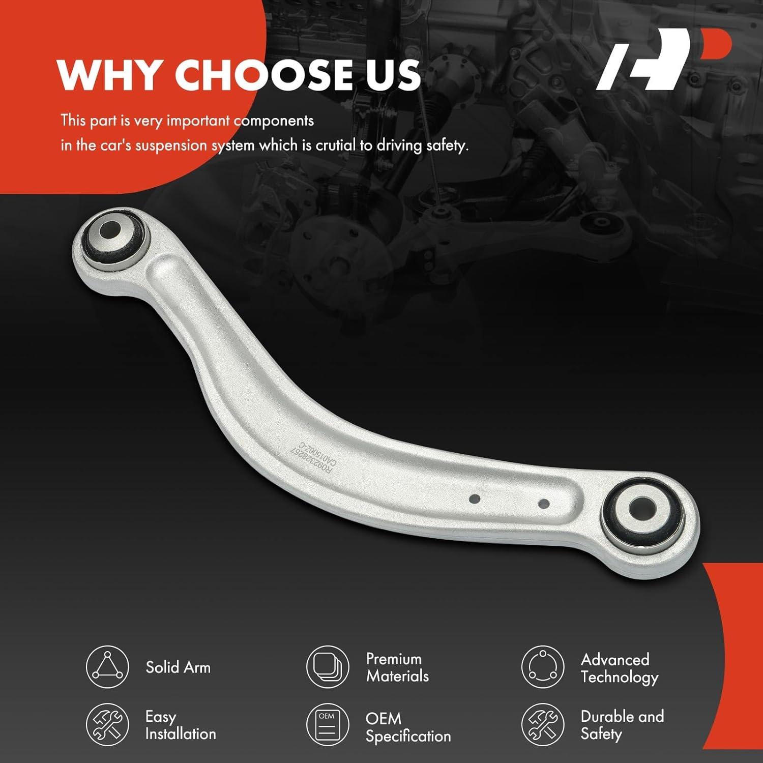 A-Premium Rear Left Upper Control Arm, with Bushing, Compatible with Mercedes-Benz C250 2012-2014, C300 2008-2014, C350 2008-2014, C63 AMG 2008-2014, E350 2010-2014, E550 2010-2014, CLS550 2012-2014