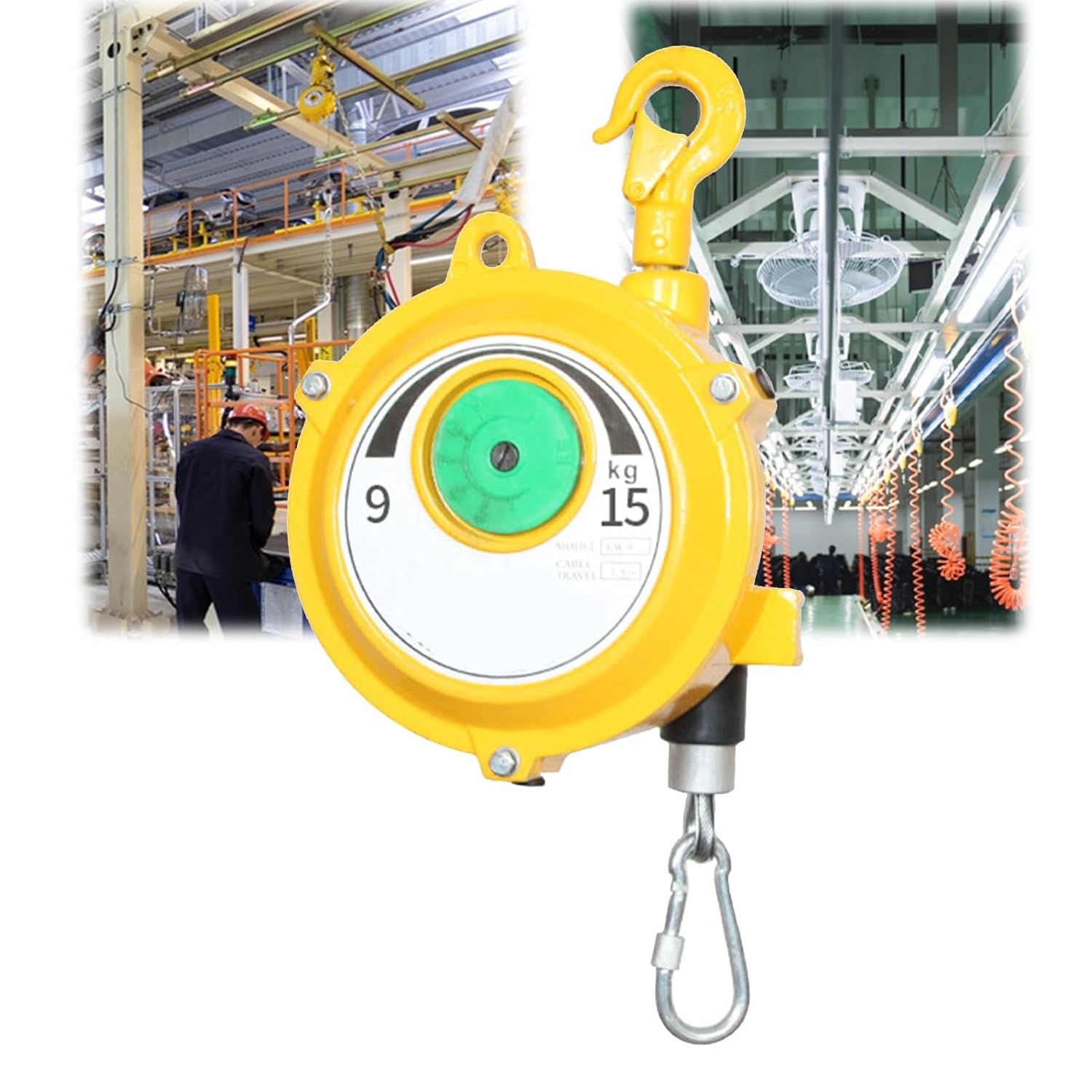 Retractable Spring Balance Scale with Hook, 1-70kg Capacity, Accurate Hanging Weight Measurement Tool for Home, Travel, and Outdoor Use