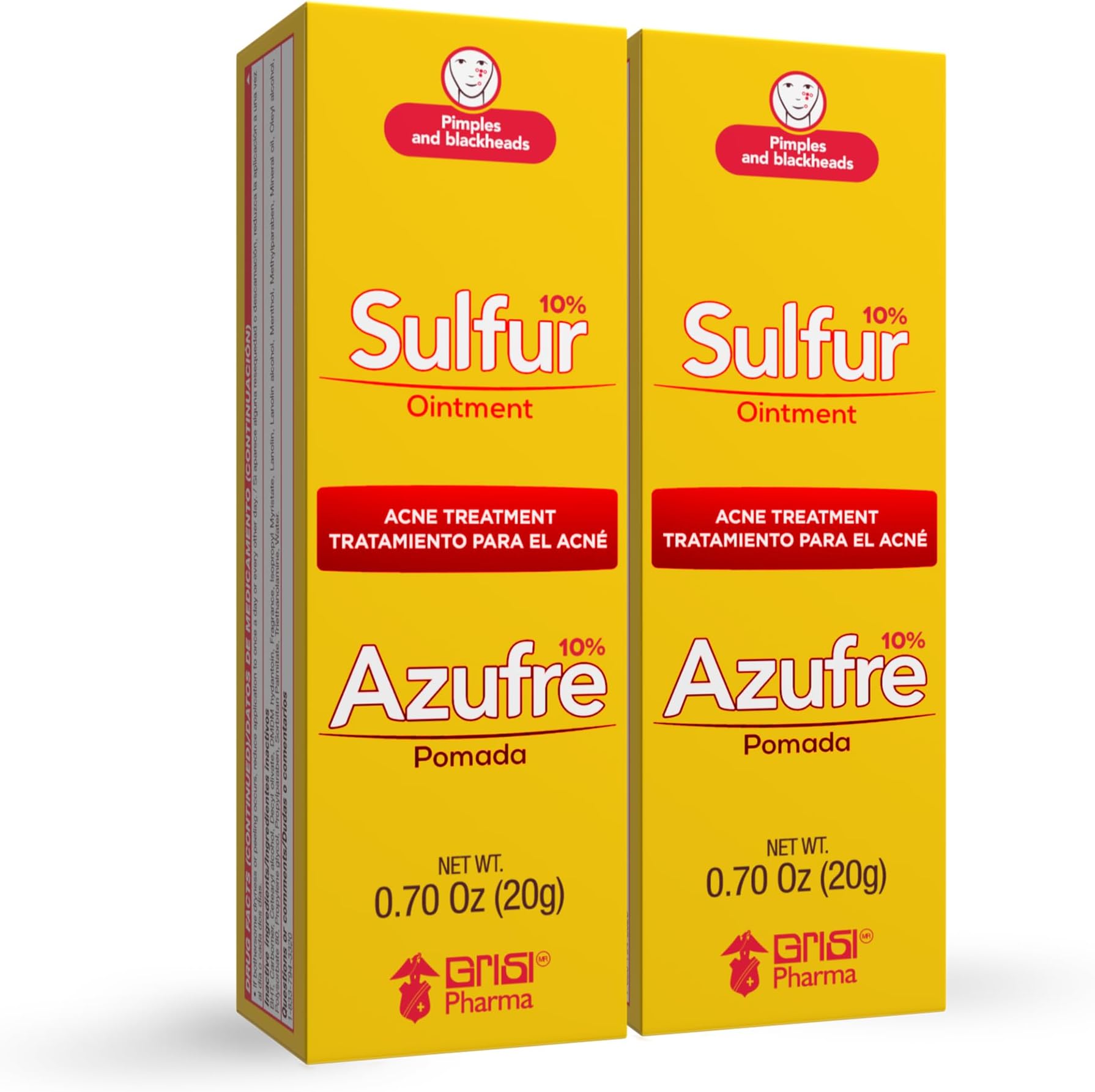 Sulfur Ointment with 10% Sulfur, Assists You in Treating Pimples, Blackheads or Blemishes, Acne Treatment, 2 Count