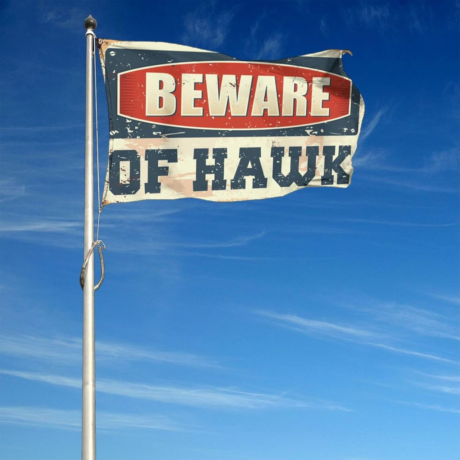 Dorm Room Flag Beware of Hawk Flag Kawaii Room Decor (Size : 152X244CM)