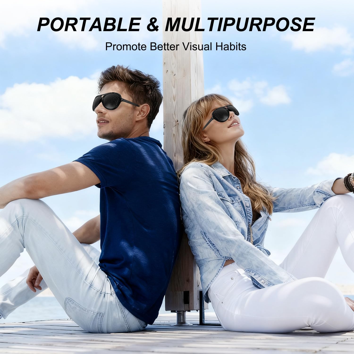 2 Pack Visual Relaxation Glasses for Daily Screen Time & Eye Comfort, Light and Ultra Comfortable Glasses Frame