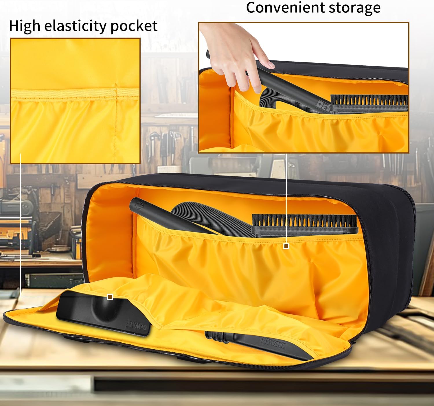 Carrying Bag Compatible with DEWALT 20V Cordless Handheld Vacuum DCV501HB,Large Space Storage Bag for Cordless Handheld Vacuum Cleaner,Storage Case with Extra Pockets,Case Only