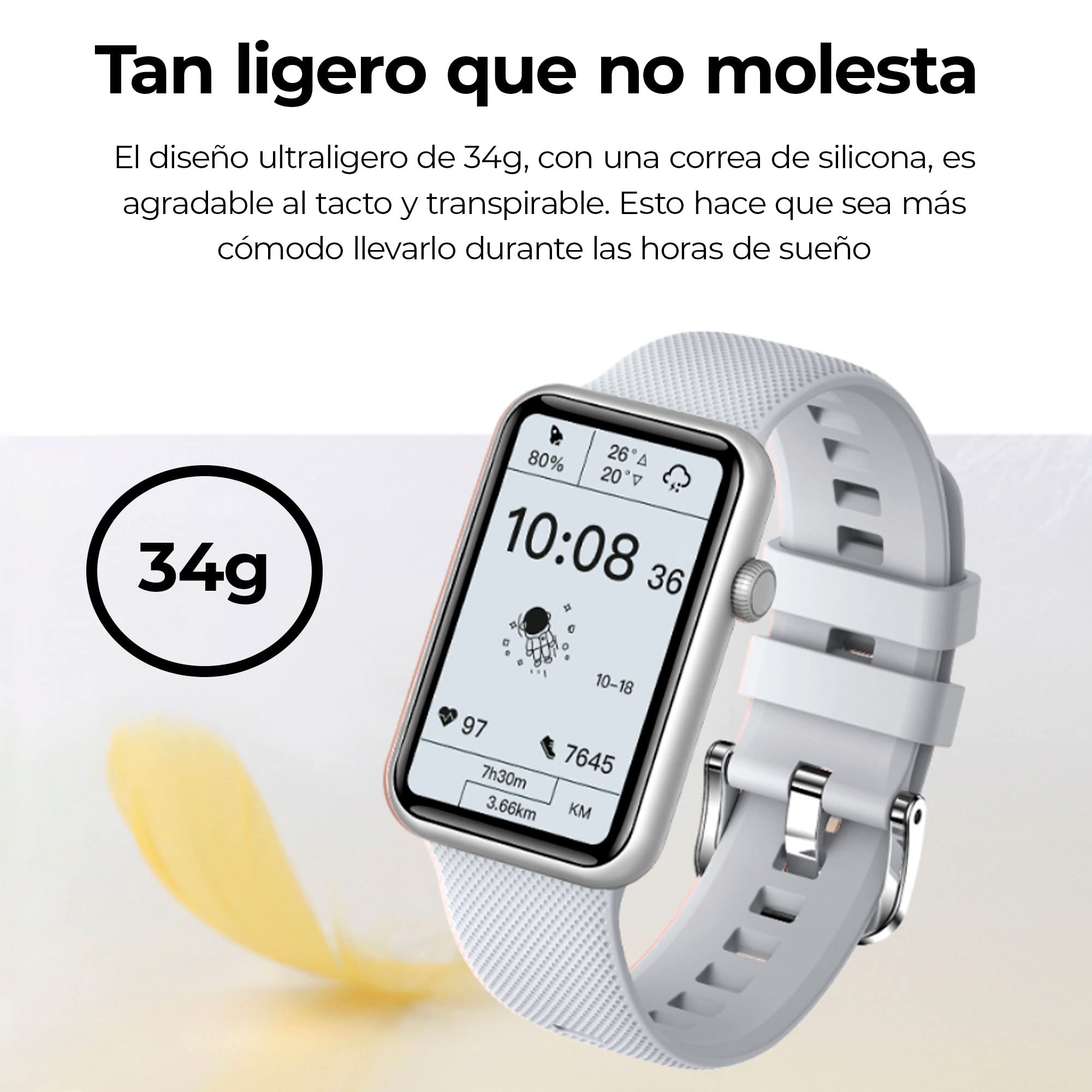 Ksix Tube Reloj Inteligente Hombre y Mujer Multideporte, Smartwatch con Llamadas y Notificaciones, Localizador, Pulsera de Actividad con Podómetro, Pulsómetro y Oxígeno en Sangre. App Propia. Negro