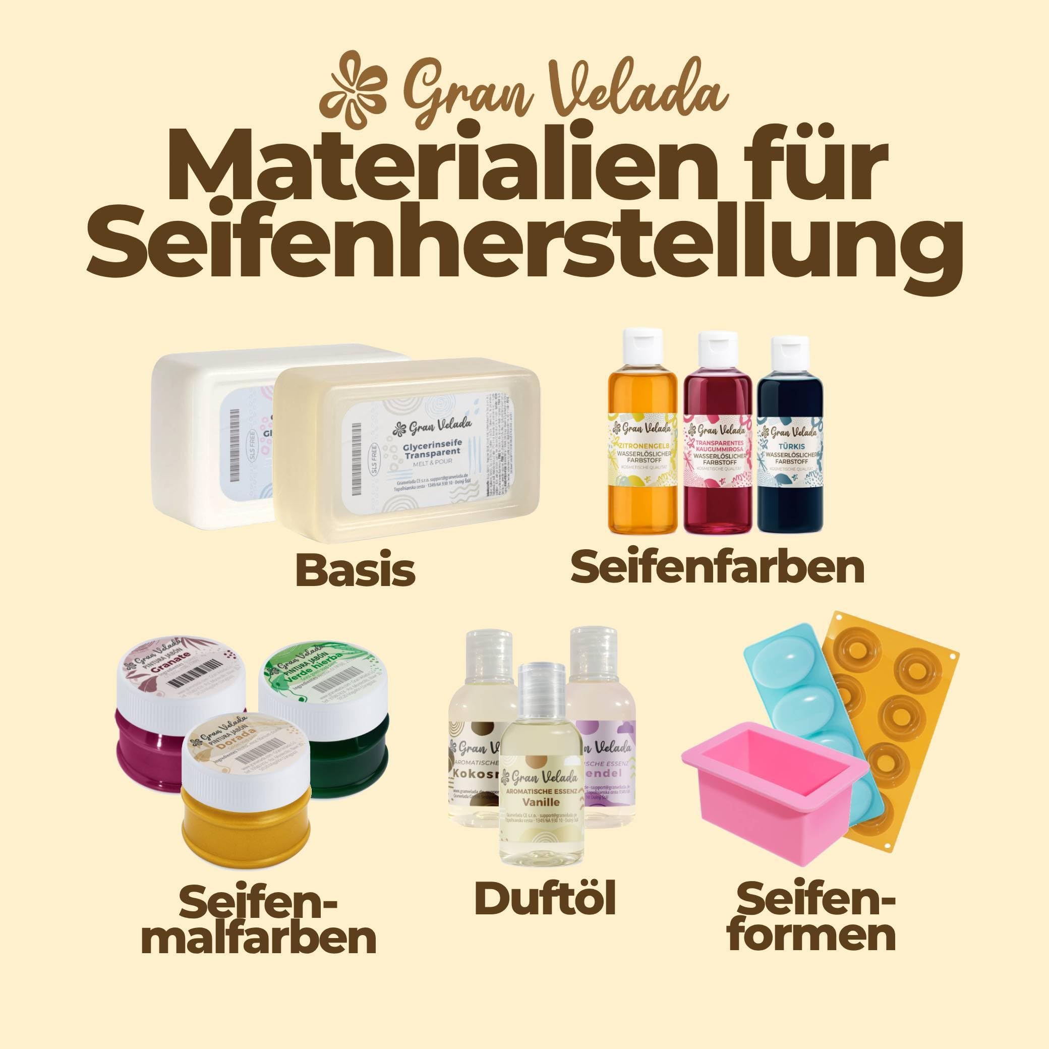 Gran Velada - Seifenfarbe Schwarz 1000 ml | Hochkonzentrierter Farbstoff für Glycerinseife, Wasserlöslich für Handgemachte Seifen, Intensive Pigmentierung, DIY Kosmetik