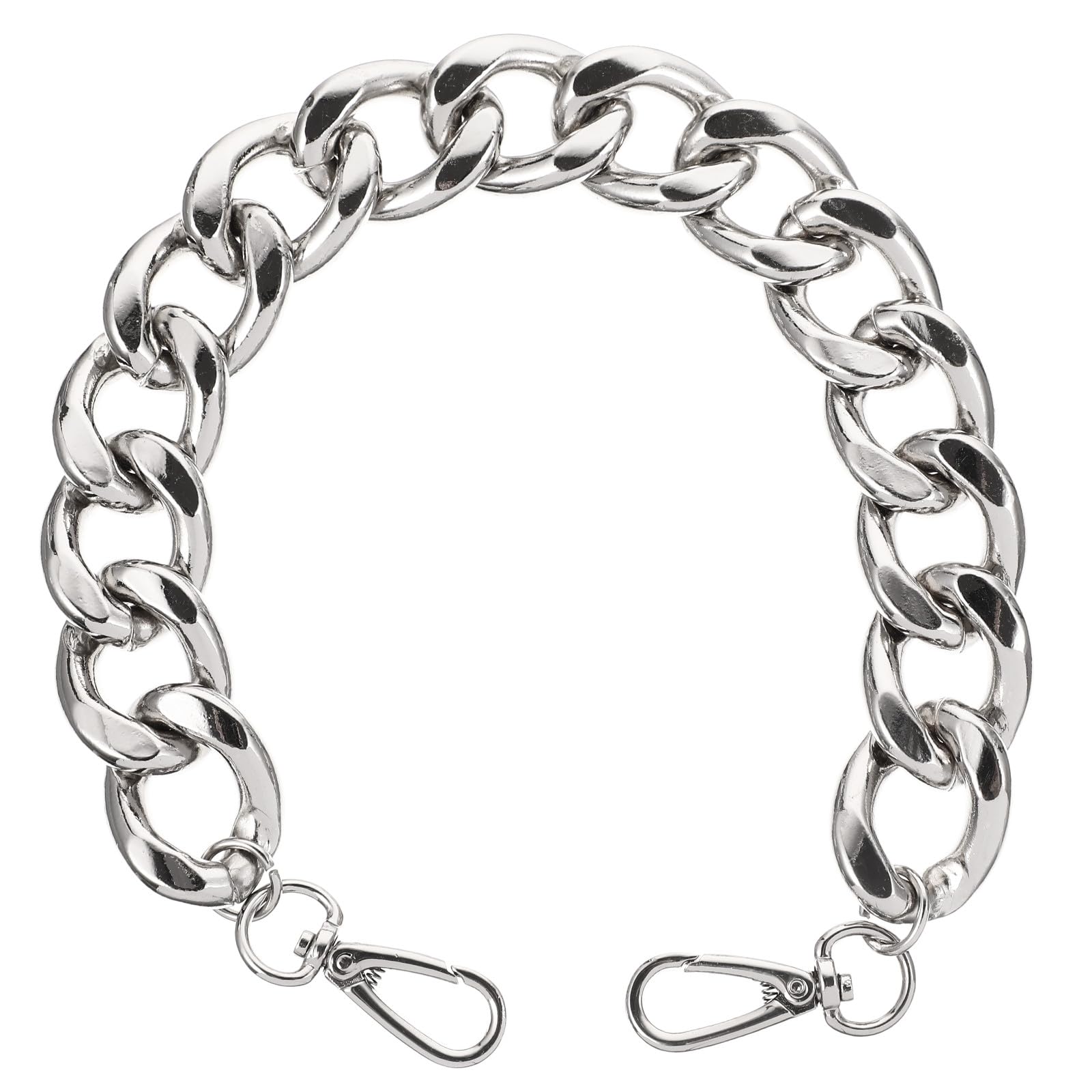 Chaîne chic pour paquet à main en métal argenté brillant 40 cm