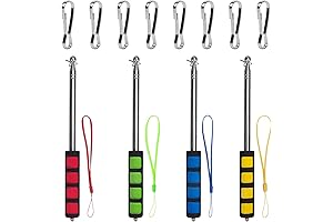 4-Pack Assorted Flagpoles: Colorful, Telescoping, Handheld