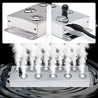 Vista 3 de NOMAL Mist Maker Fogger 10 Head Stainless Steel Ultrasonic Mist Humidifier 18.7lb/h Water Fountain Pond Fog Atomizer with Waterproof Power Supply