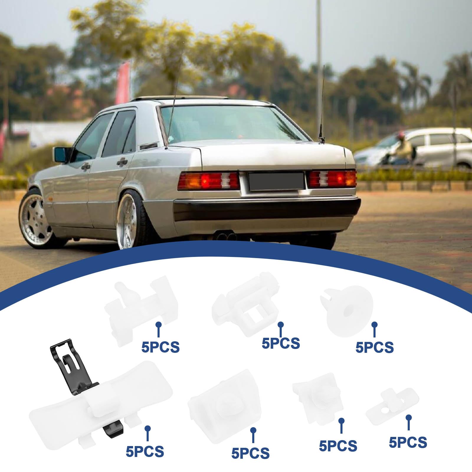 5 Sätze Türseitenverkleidungs Schutzverkleidungsclips Türverkleidungs Befestigungsclips Kompatibel mit Mercedes Benz W124 A124 C124 S124 E Klasse