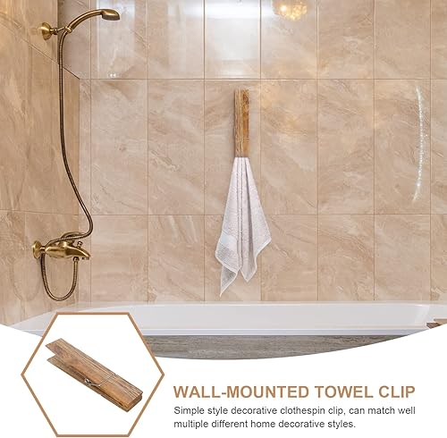 Miniatura 9 de Cabilock 2 ganchos de playa para toallas artesanales para colgar en la pared, colgador de pared con forma de pinza para la ropa, alfileres grandes