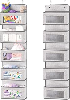 Over The Door Organizer with 5 Pockets, Over Door Pantry Organization, Hanging Organizers and Storage for Closet, Clothes,...