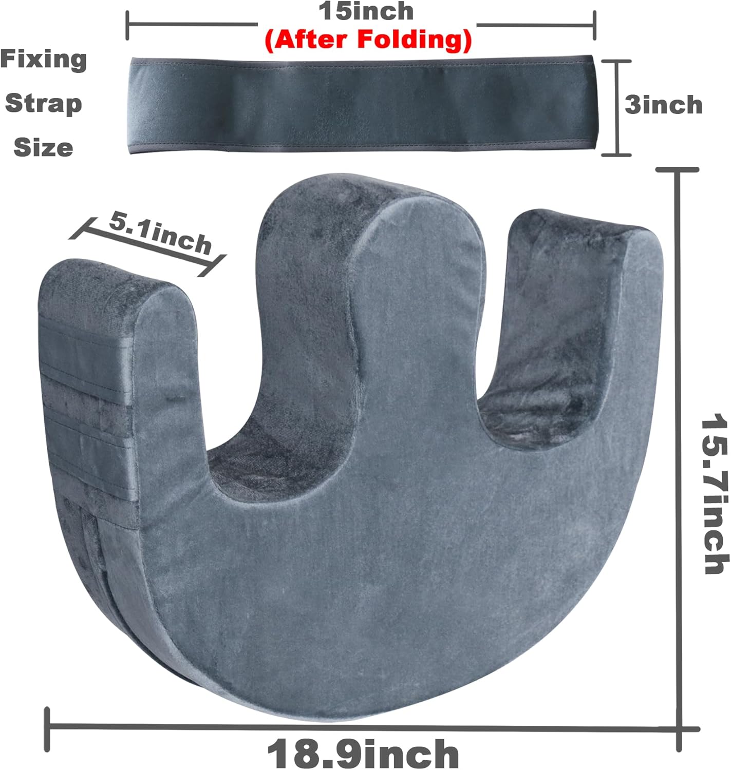 Sexysamba Bedridden Patient Turning Device with Fixing Strap Elderly Assistance Products Bed Rest Leg Pillow Patient Lift Aid Flannel Multifunctional Anti-Decubitus Nursing Products, Gray