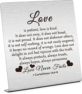 Bible Verse Desk Decor Religious Gifts Inspirational Gifts for Friend Encouragement Spiritual Gifts Motivational Gifts Plaque Table Christian Desk Art Scripture Gifts for Sister Christian Wedding Gift