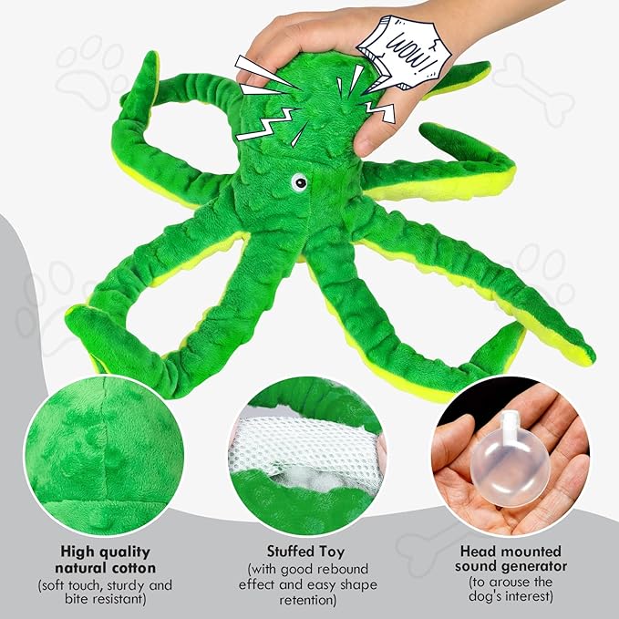 2 Pack Pulpo Squeaky Juguete para Perros Grandes Medianos Pequeños miniatura 4