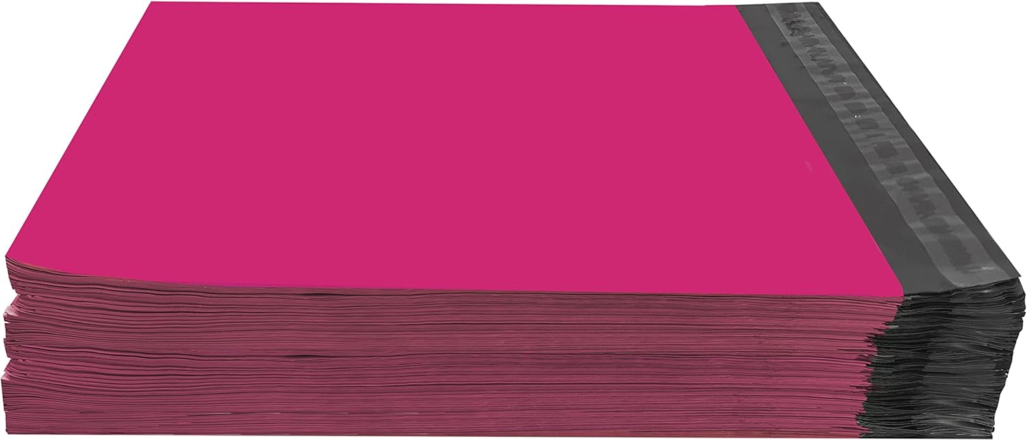 Colored Poly Mailers Pack of: Be creative with your packaging with Colored mailers (Pink, 10" x 13" pack of 200)