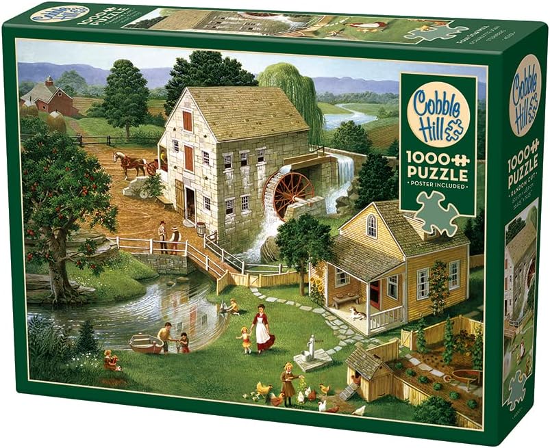 Miniatura 4 de Cobble Hill - Rompecabezas de 1000 piezas, molino de cuatro estrellas, póster de muestra incluido