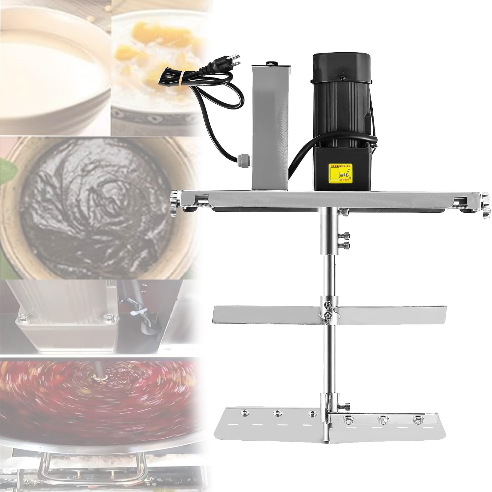 Batidora de alimentos comercial con soporte de agitación automática con calefacción, equipo de cocina de acero inoxidable para sopa y salsa, velocidad ajustable para una mezcla perfecta