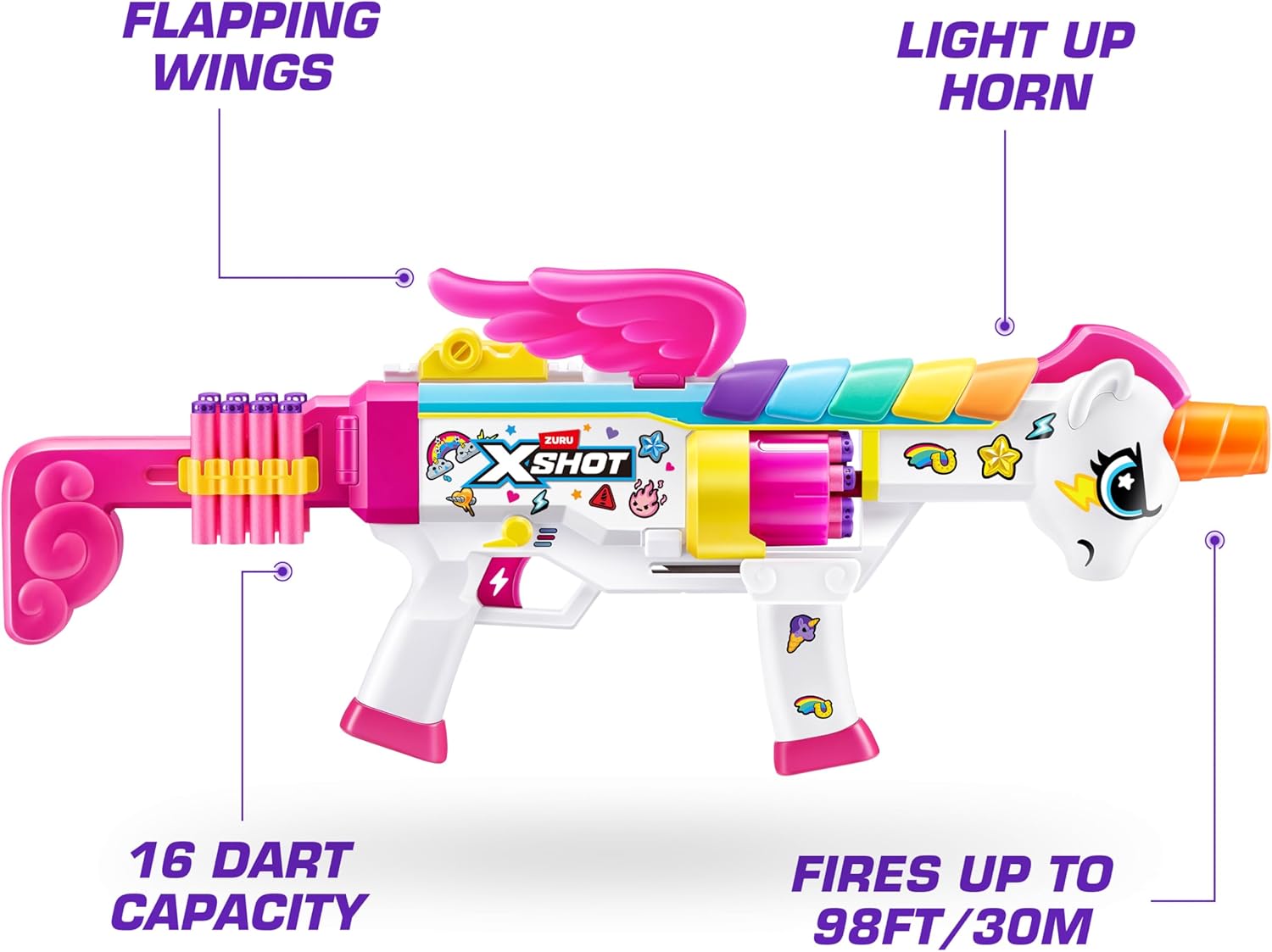 XSHOT Big Rizz Blastercorn 24 Air Pocket Technology Darts by ZURU, Outdoor Dart Blaster Toy for Boys and Girls, Teens and Adults Aged 8+