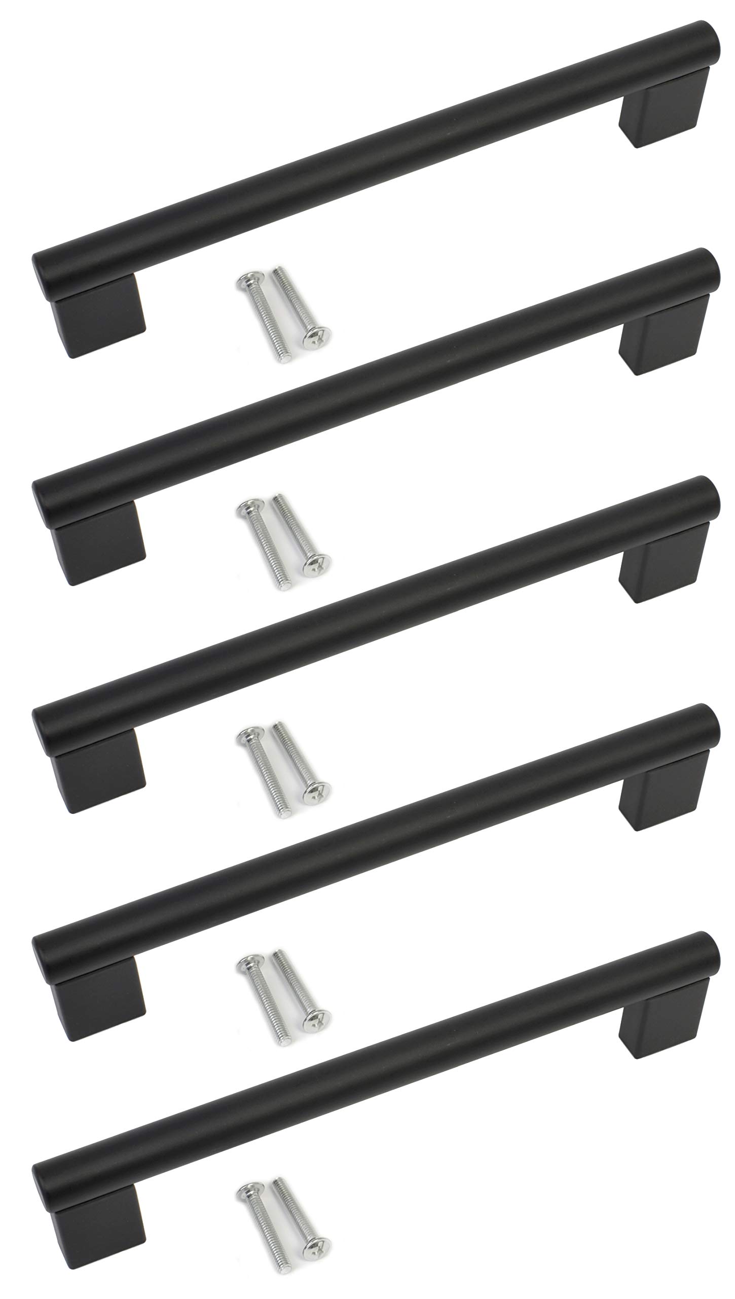Bsm Marketing Black Kitchen Cupboard Cabinet Keyhole Boss Bar Door Handle Knob Matt Finish (5, 96Mm)
