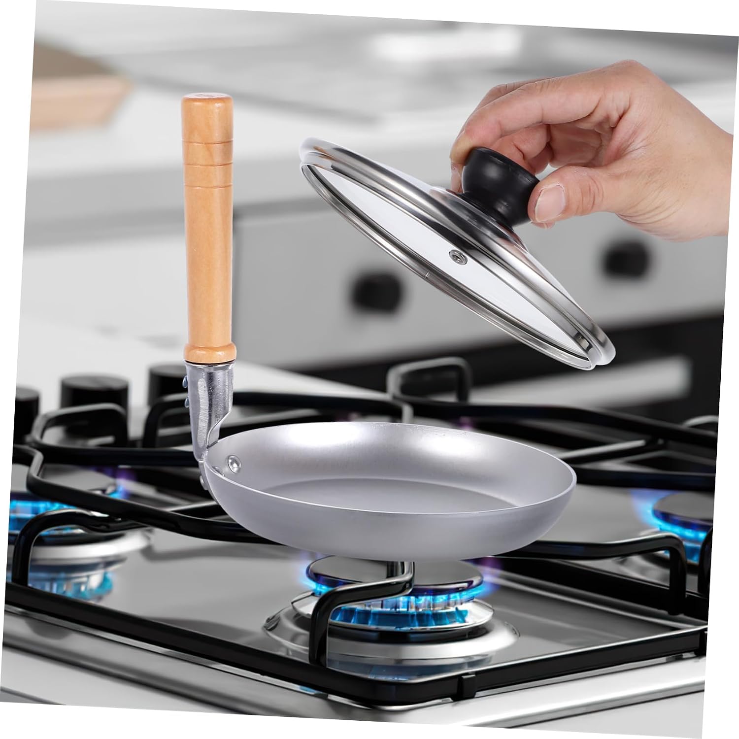 Japanese Oyakodon Pan Vertical Handle Nonstick Egg Pan Skillet Cooking Skillet Lids Tamagoyaki for Home