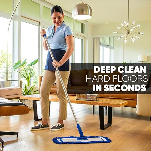 Miniatura 2 de Sistema de mojave de microfibra Mojave de 18 pulgadas con 2 almohadillas para el polvo, limpia rápidamente madera dura, laminado, azulejos, piedra,