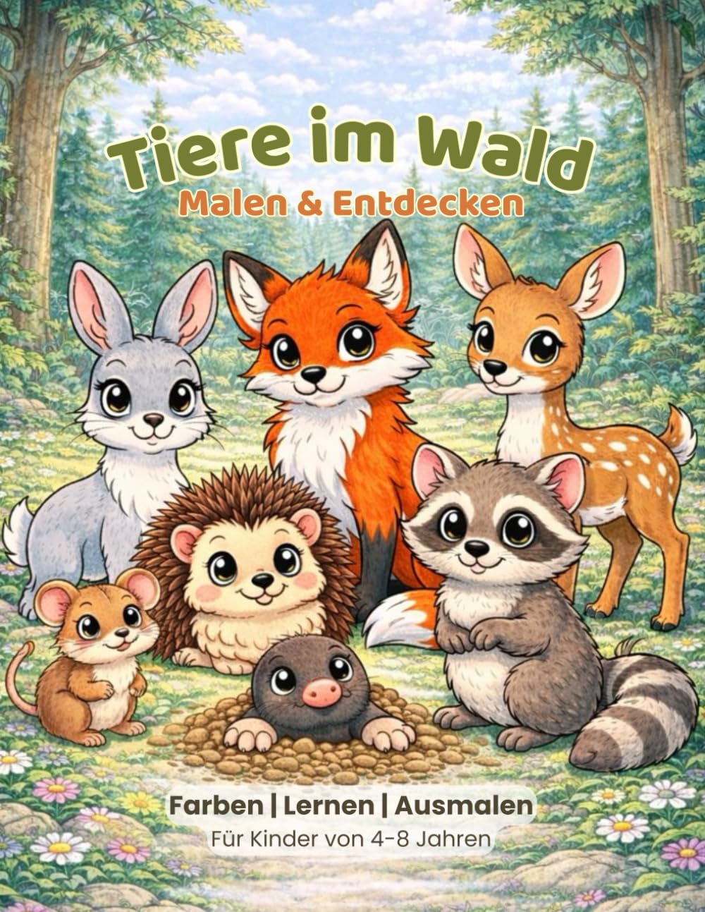Tiere im Wald: Malen & Entdecken
